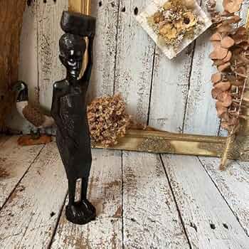 タンザニア マコンデ彫刻*プリミティブ アート*ウッドカービング ドール 黒檀 61Js+5NxiVL._AC_UF350,